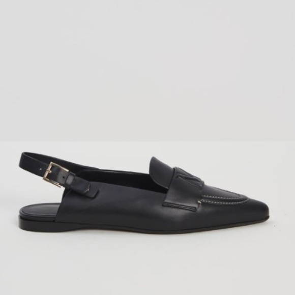 New Without Box Max Mara Black Leather Slingbacks Size: EU39 US8.5 Spring - Picture 4 of 15